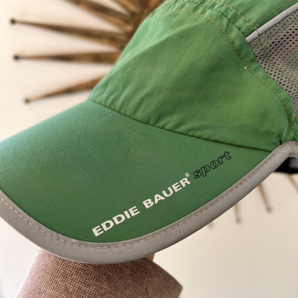 Eddie Bauer Nylon Strapback Adjustable Hat Cap Hike Outdoors Green/ Grey